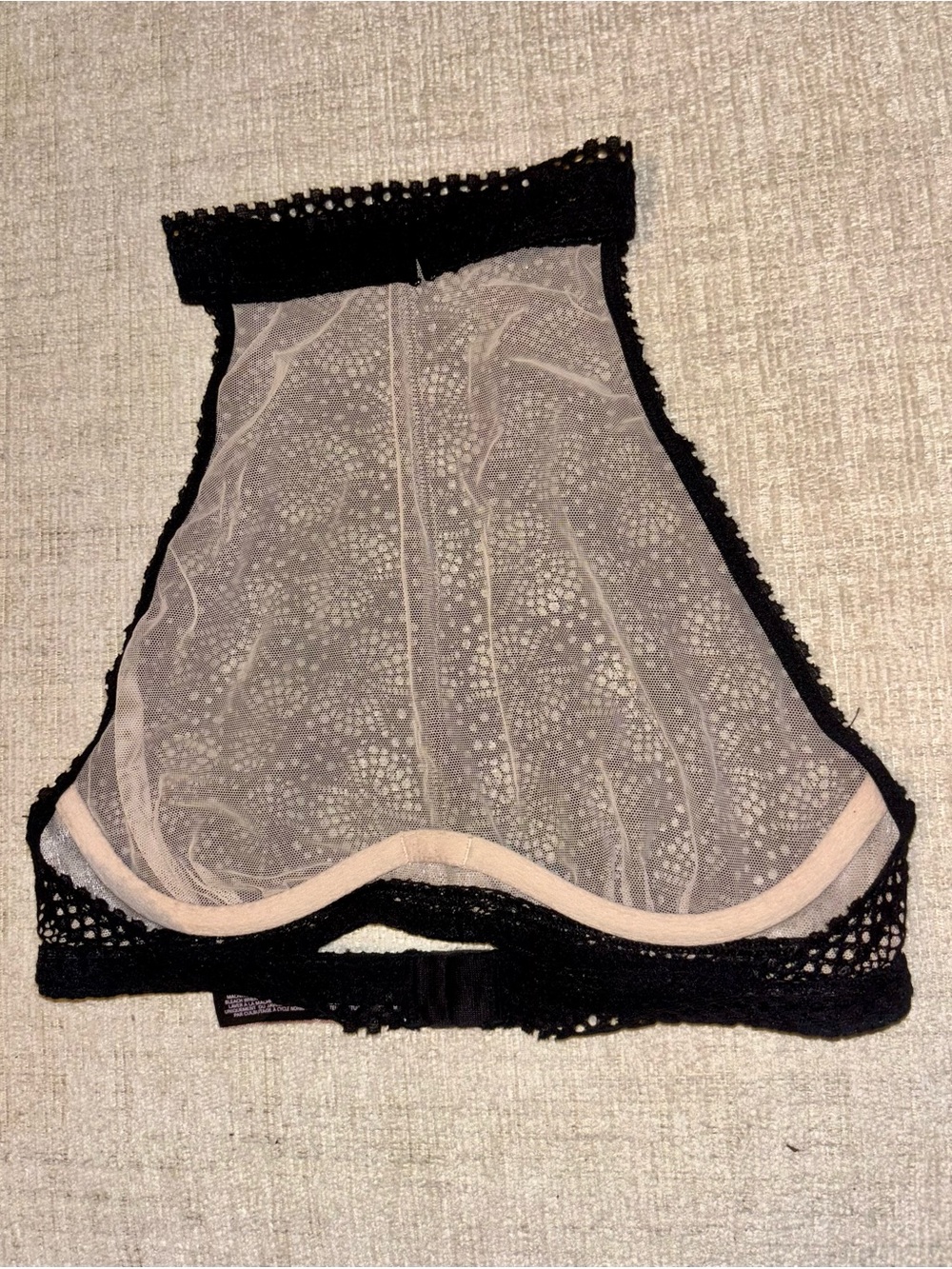 Victoria’s Secret XS Black Nude Lace High Neck Choker Bralette Top Lingerie Y2K - Picture 7 of 8